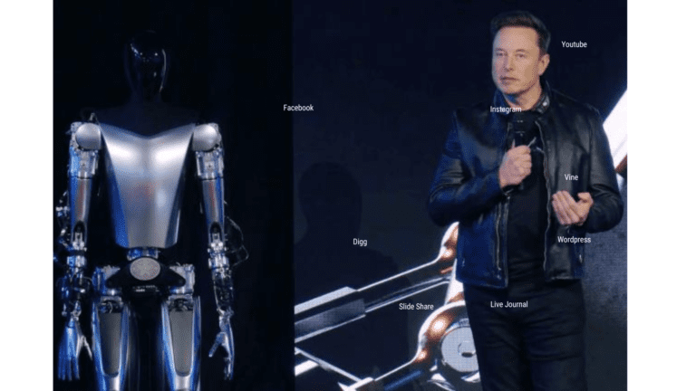 Elon Musk with Optimus Humanoid Robot