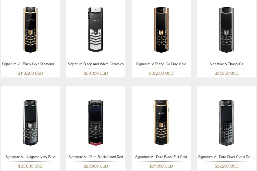 Vertu Phones Signature Range