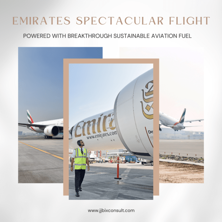 Emirates Spectacular Flight powered by sustainable aviation fuel