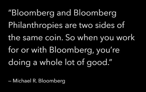 Mike Bloomberg philanthropic contribution