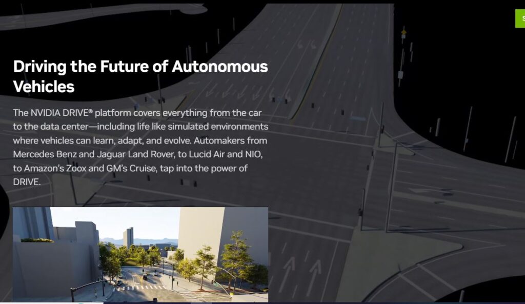 Driving the future of Autonomous Vehicles Image Credit: NVidia