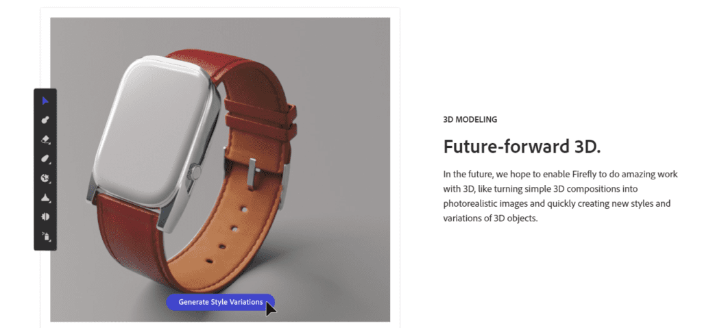Future Forward 3D in Adobe Firefly Beta Image Credit : Adobe