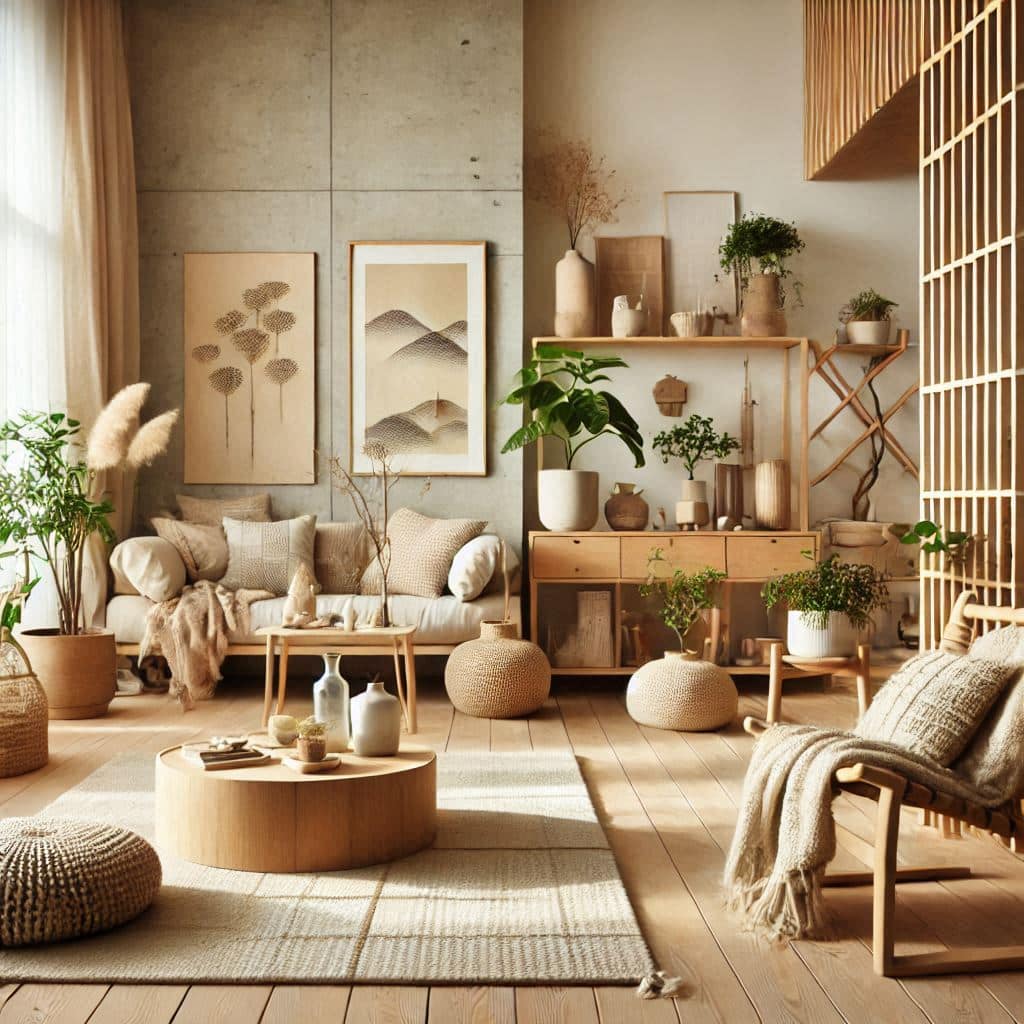 best natural materials to use in Japandi interiors